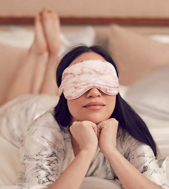 slip Other - SLIP Women's Silk Sleep Mask Pink Marble 100% Pure Mulberry (One Size) NIB